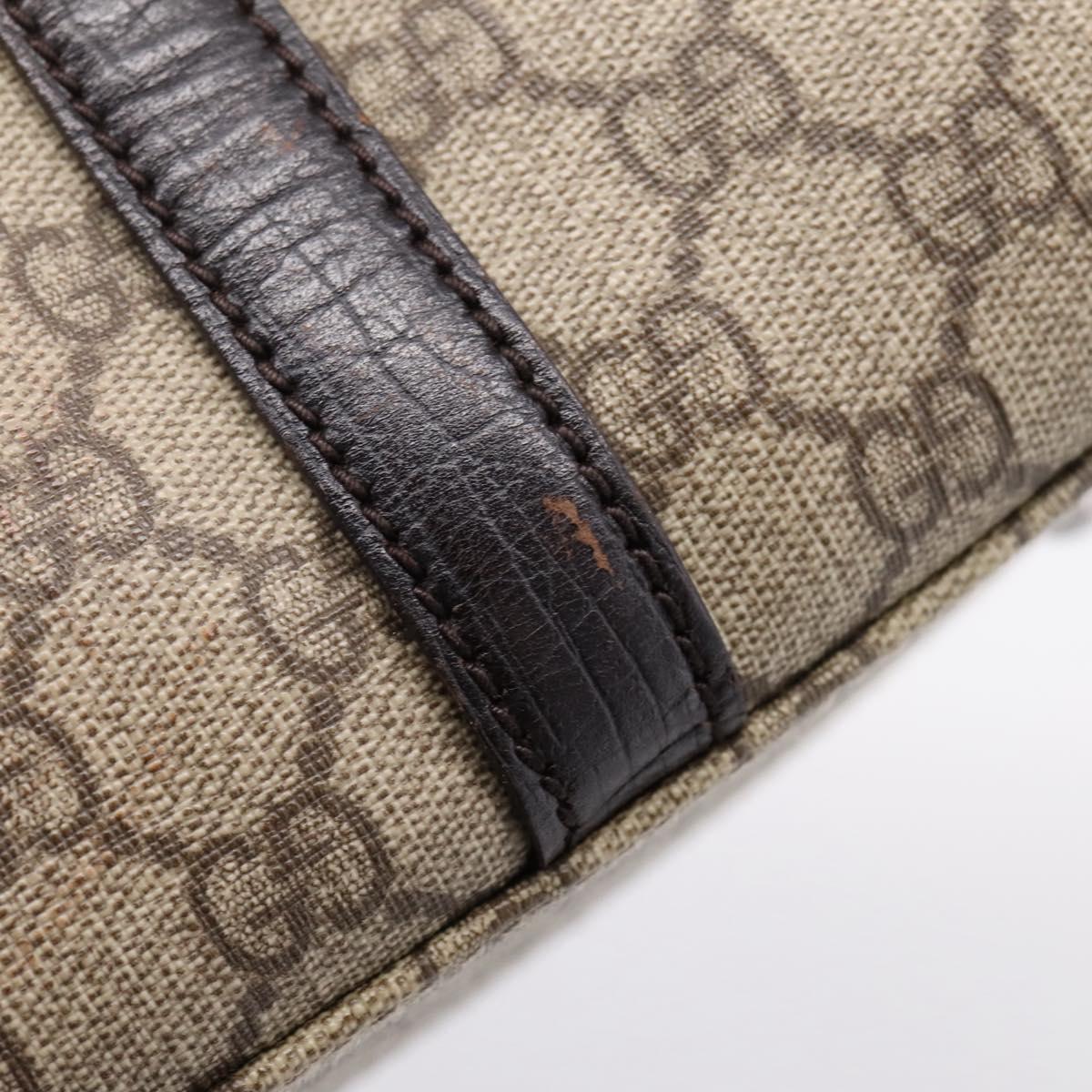 GUCCI GG Supreme Tote Bag PVC Beige Silver 114595 Auth 205096