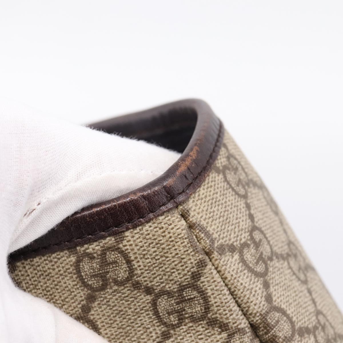 GUCCI GG Supreme Tote Bag PVC Beige Silver 114595 Auth 205096