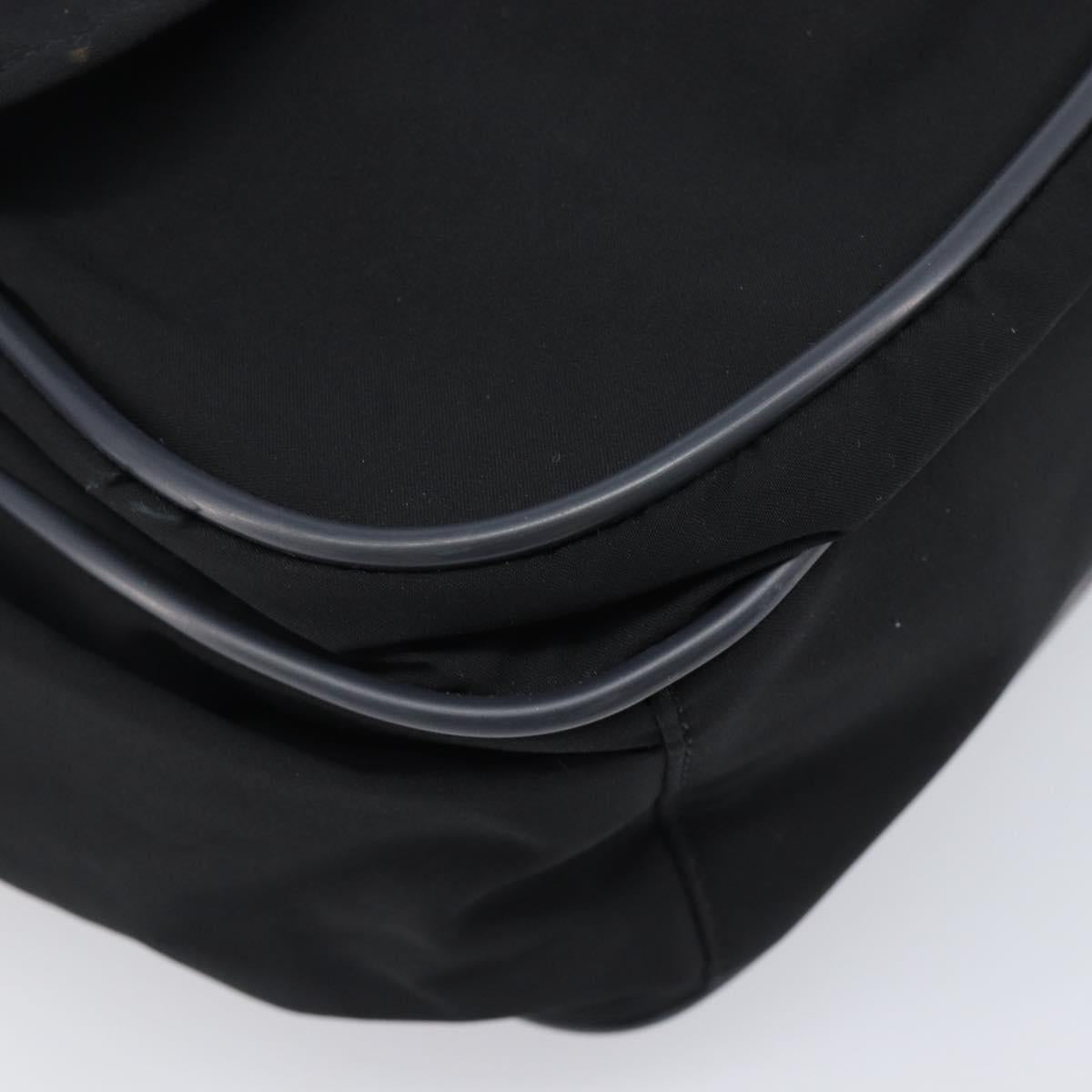 PRADA PRADA Sports Shoulder Bag Nylon Black Silver Auth 205102A