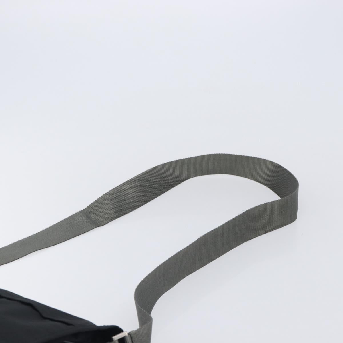 PRADA PRADA Sports Shoulder Bag Nylon Black Silver Auth 205102A