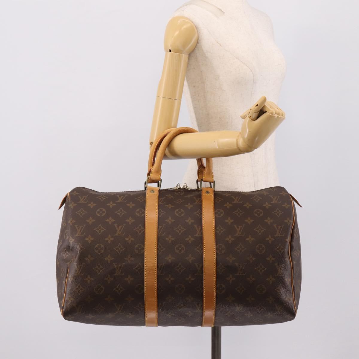 LOUIS VUITTON Monogram Keepall 45 Boston Bag M41428 LV Auth 205109