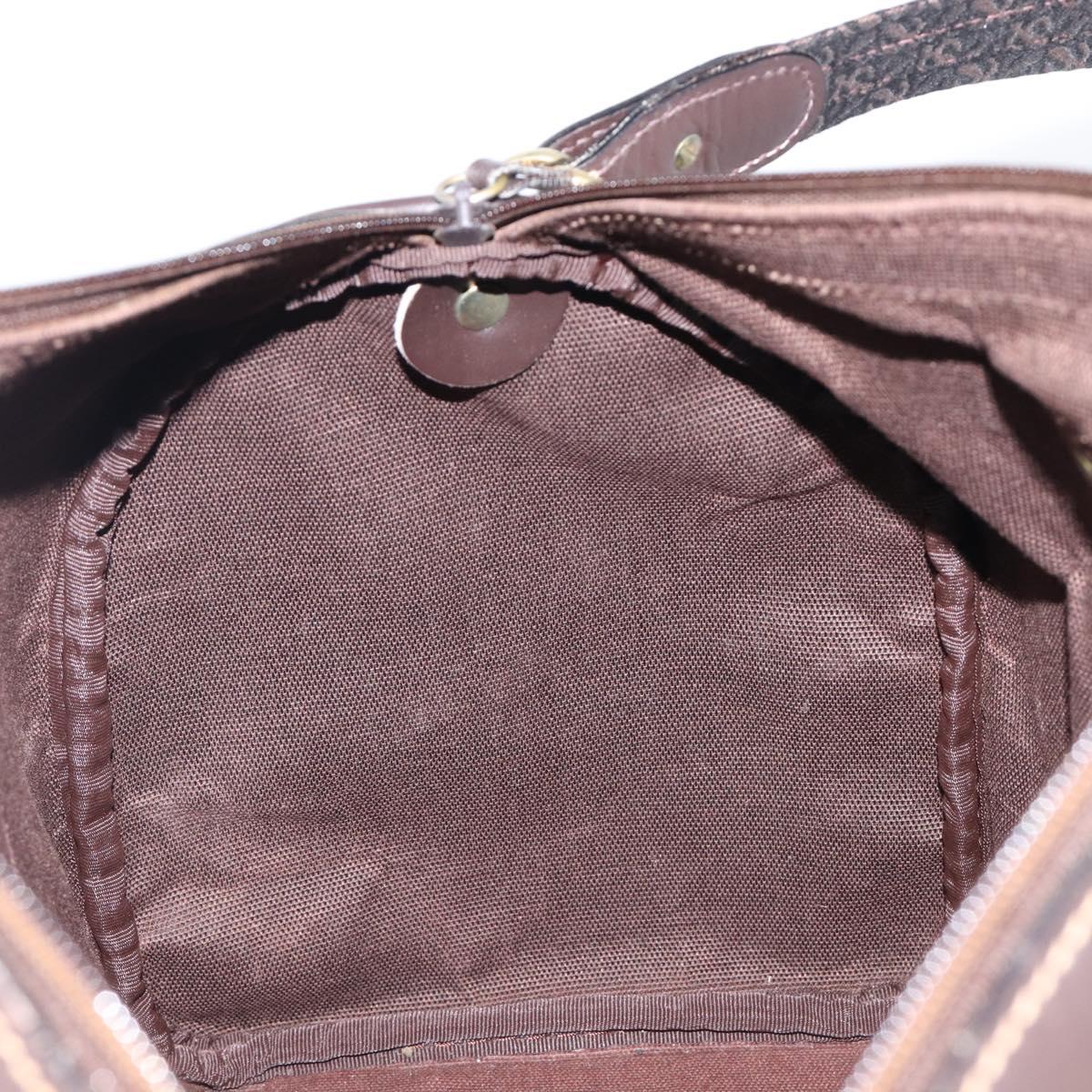LOEWE Anagram Boston Bag Canvas 2way Black Gold Auth 205111