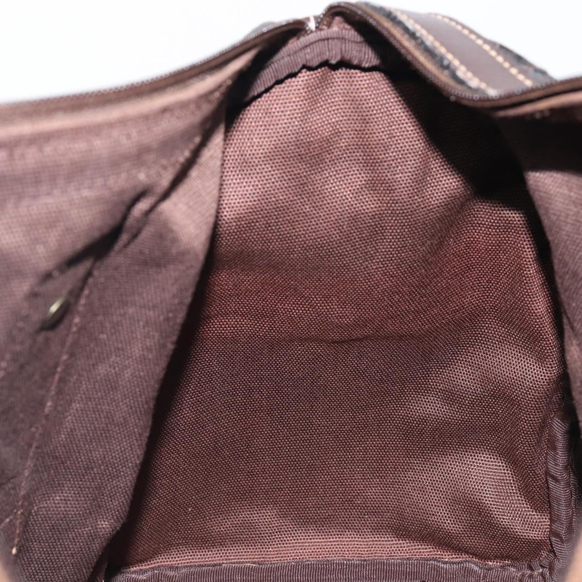 LOEWE Anagram Boston Bag Canvas 2way Black Gold Auth 205111