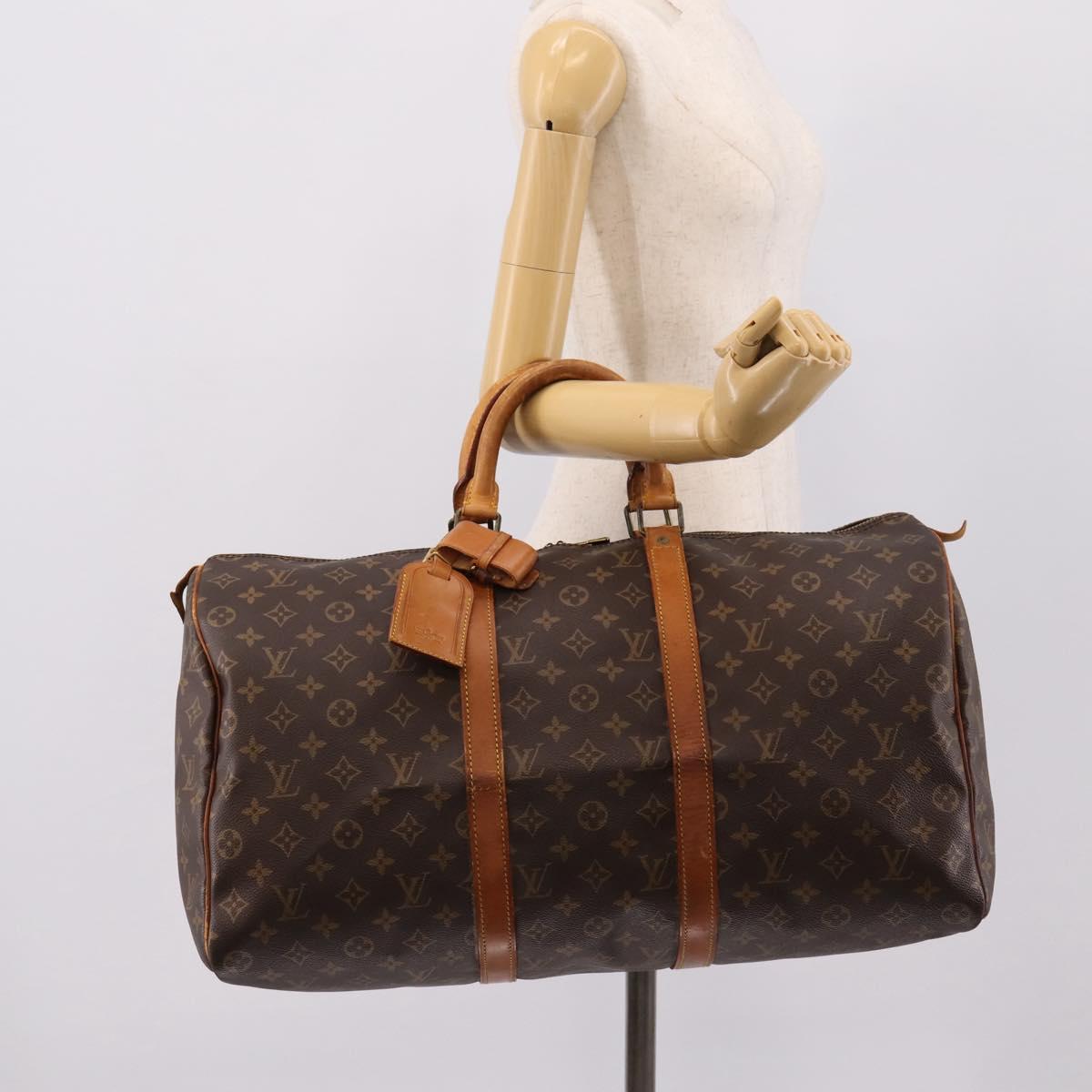 LOUIS VUITTON Monogram Keepall 50 Boston Bag M41426 LV Auth 205114