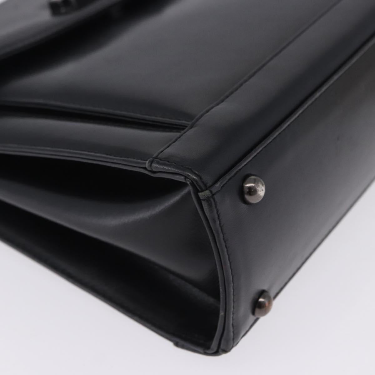 GIVENCHY Hand Bag Leather Black Auth 205120