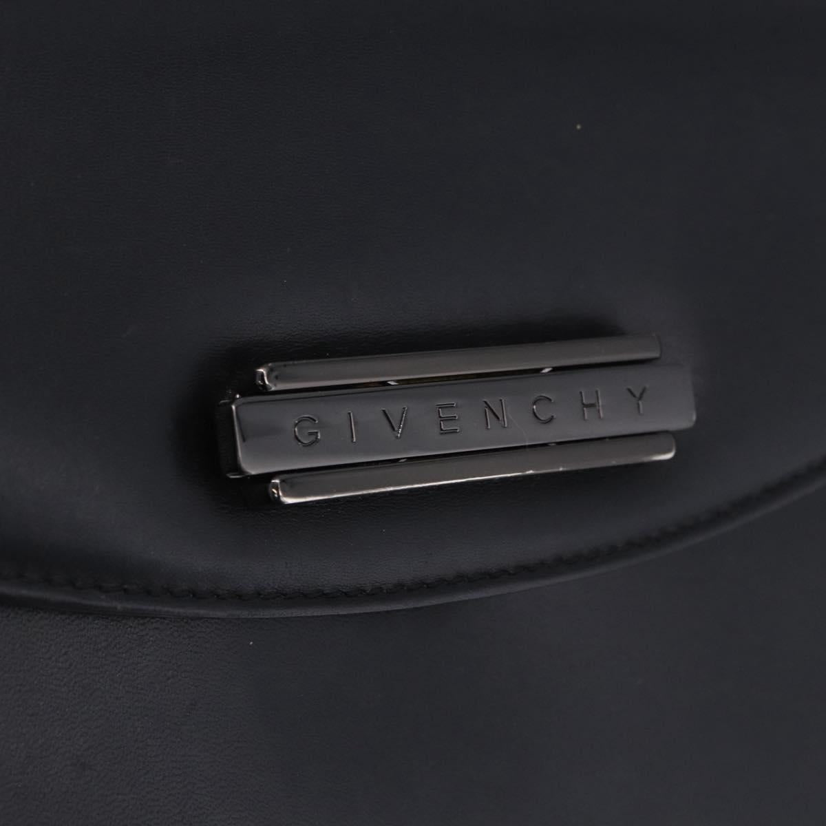 GIVENCHY Hand Bag Leather Black Auth 205120