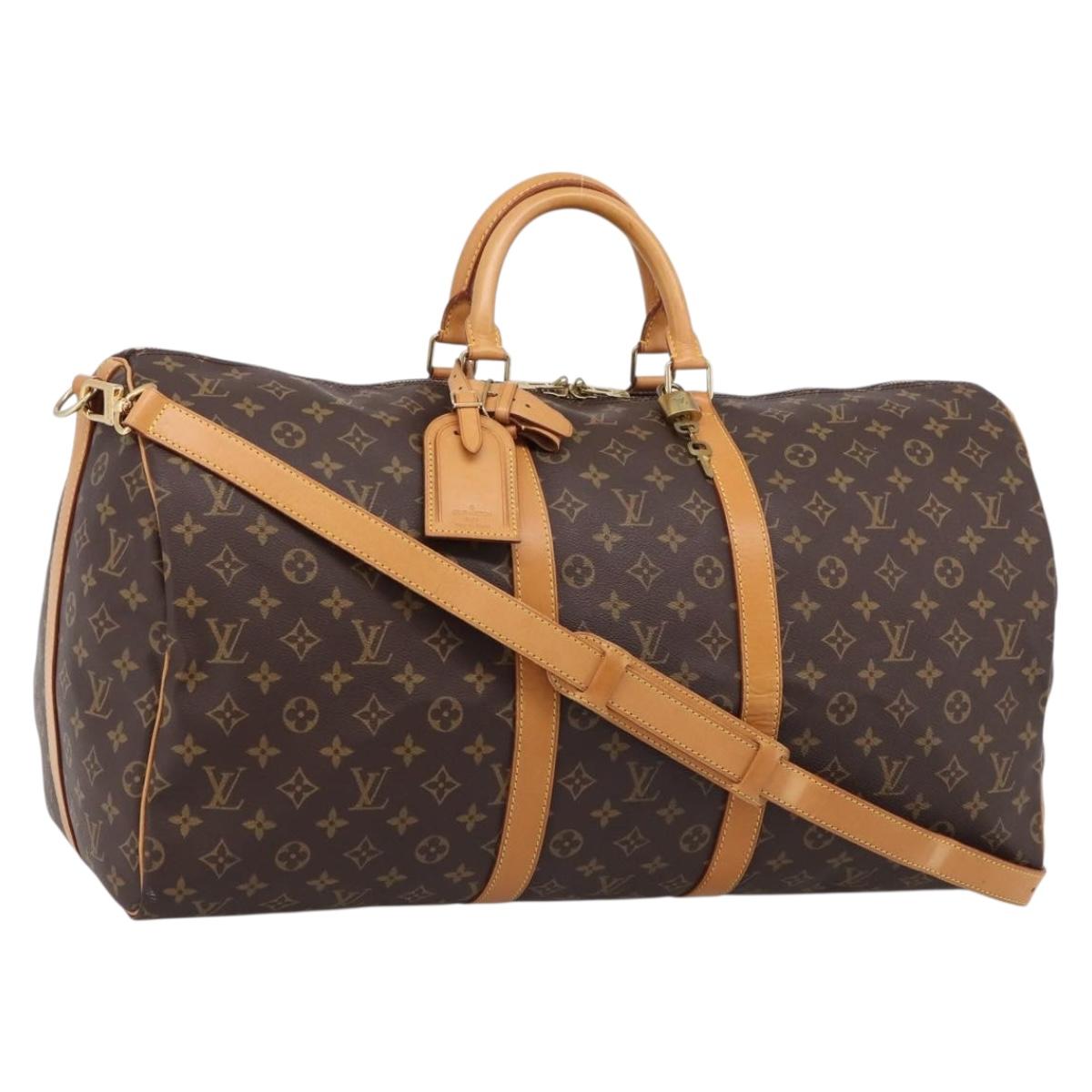 LOUIS VUITTON Monogram Keepall Bandouliere 55 Boston Bag M41414 Auth 205124SAV