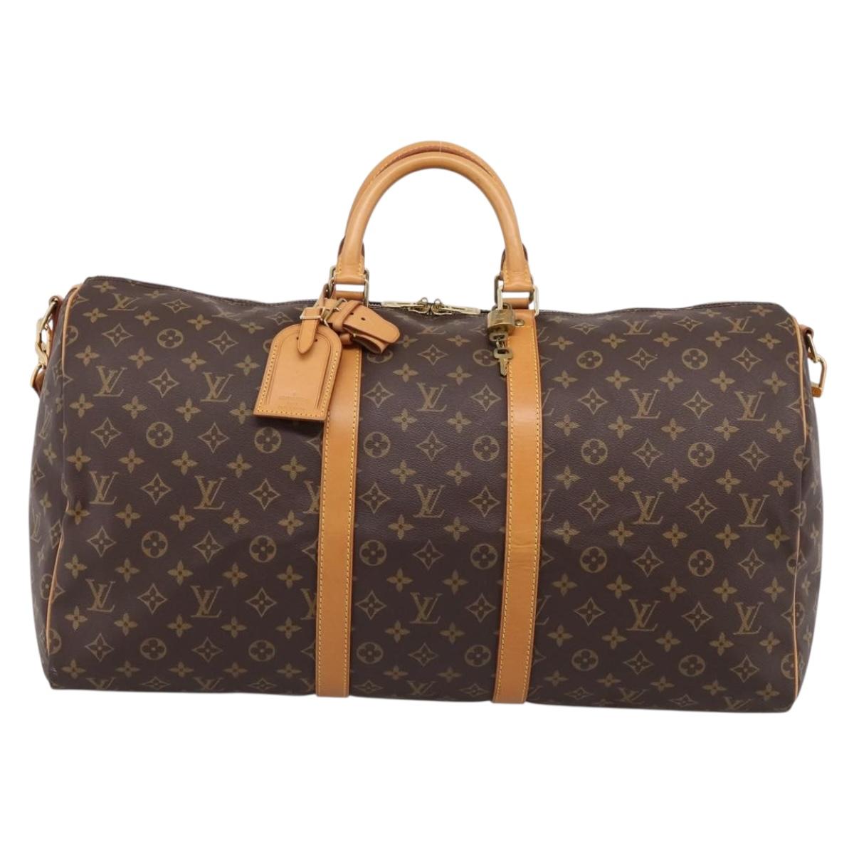 LOUIS VUITTON Monogram Keepall Bandouliere 55 Boston Bag M41414 Auth 205124SAV