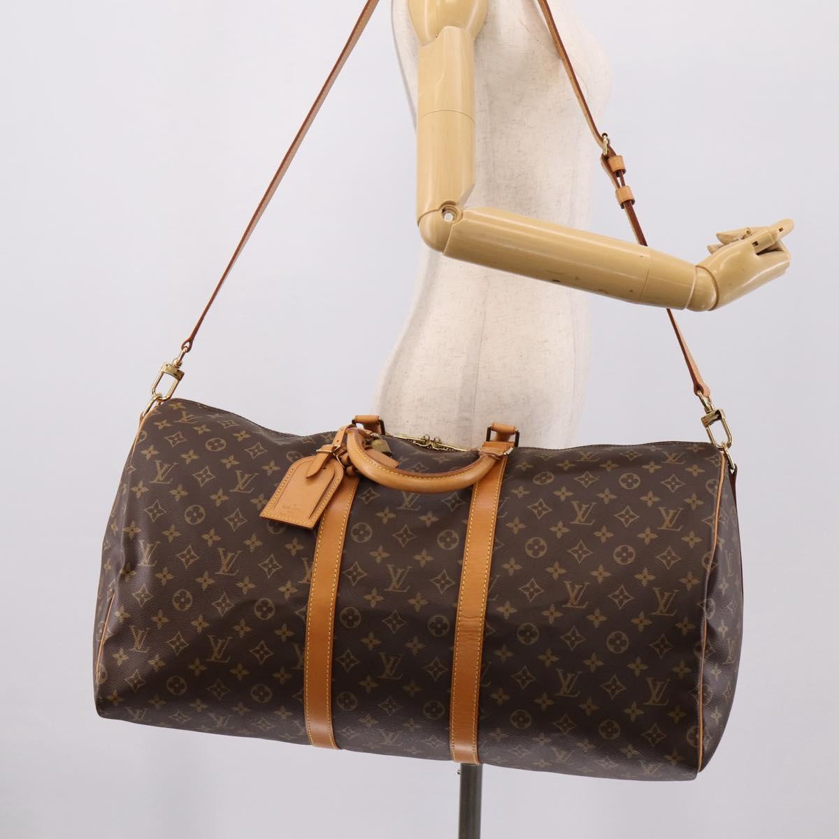 LOUIS VUITTON Monogram Keepall Bandouliere 55 Boston Bag M41414 Auth 205124SAV