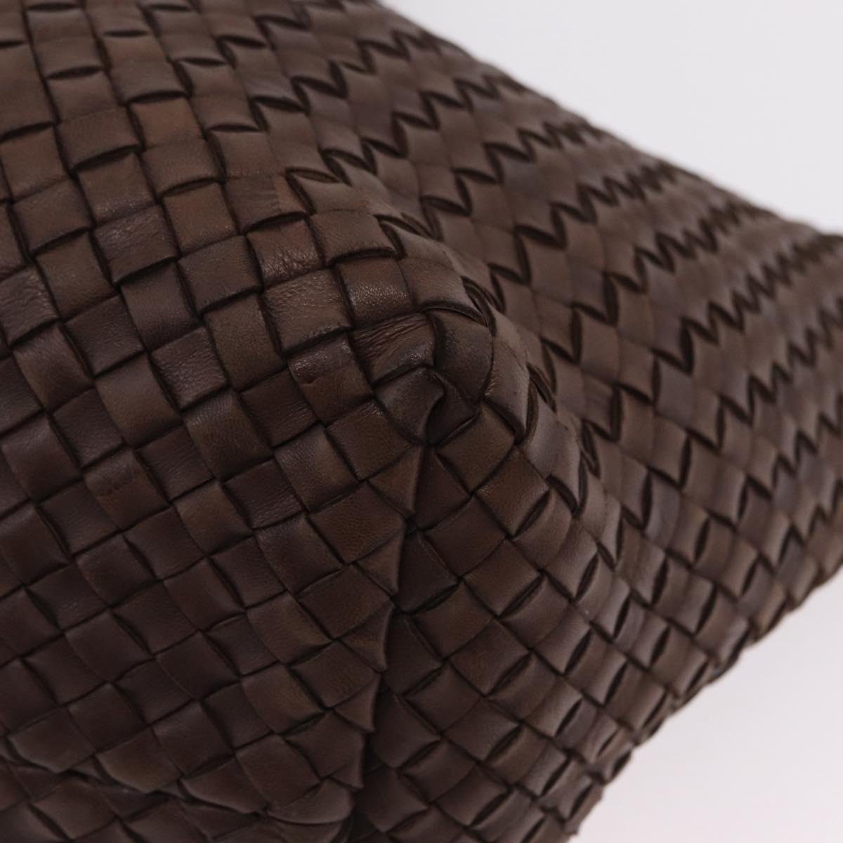 BOTTEGA VENETA INTRECCIATO Cabas MM Tote Bag Leather Brown Auth 205130V