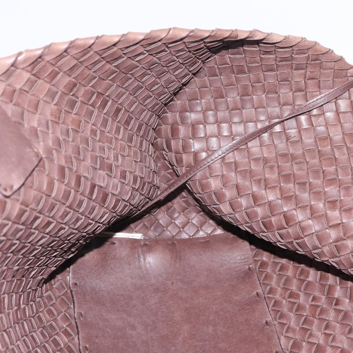 BOTTEGA VENETA INTRECCIATO Cabas MM Tote Bag Leather Brown Auth 205130V