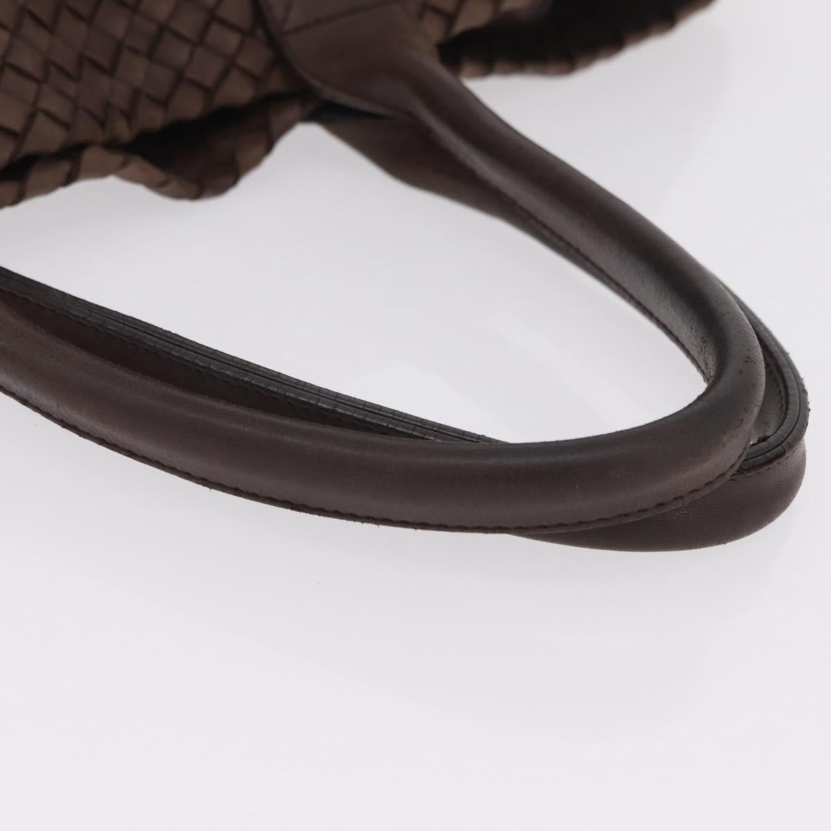 BOTTEGA VENETA INTRECCIATO Cabas MM Tote Bag Leather Brown Auth 205130V