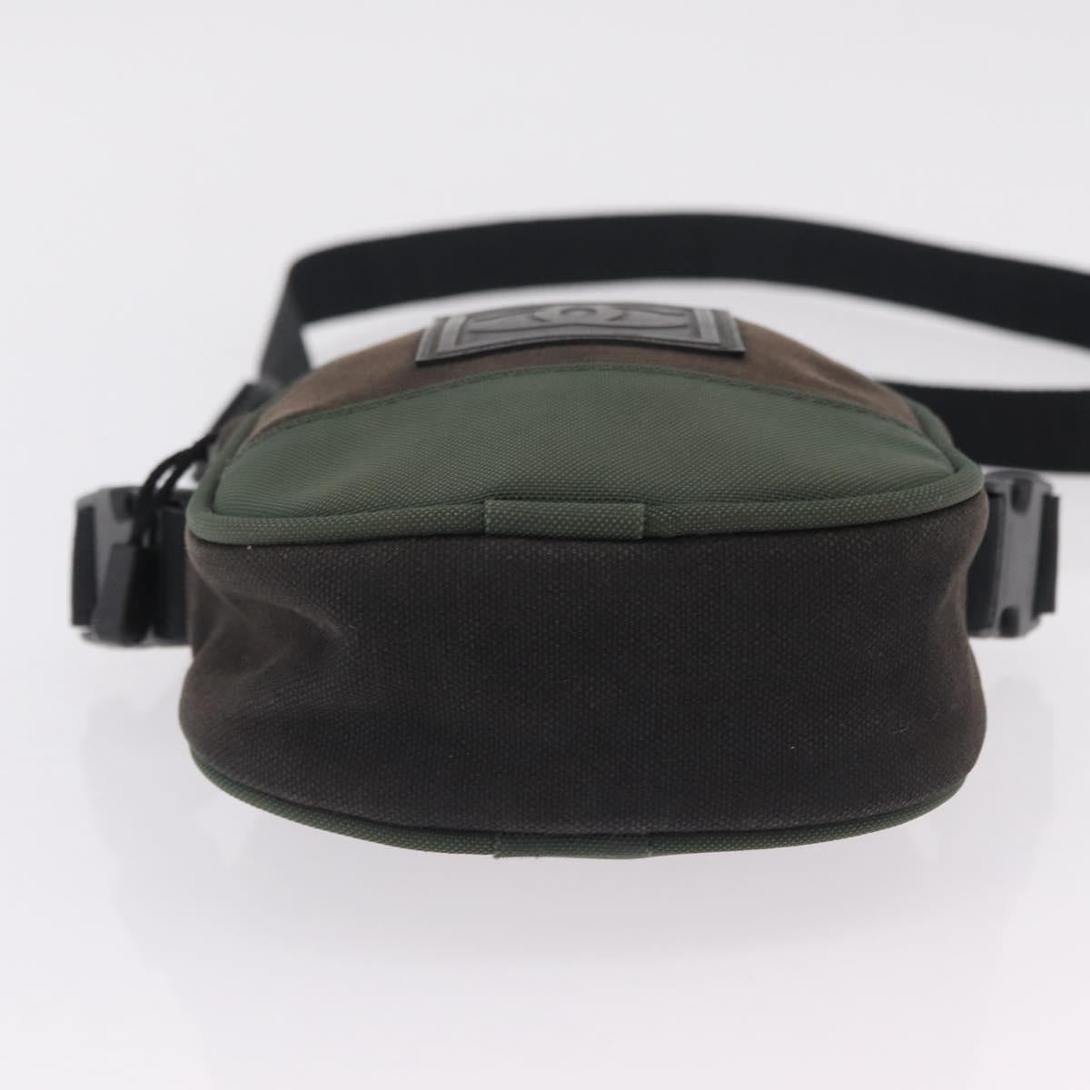 CHANEL Sports Line Shoulder Bag Canvas Khaki CC Auth 205131A