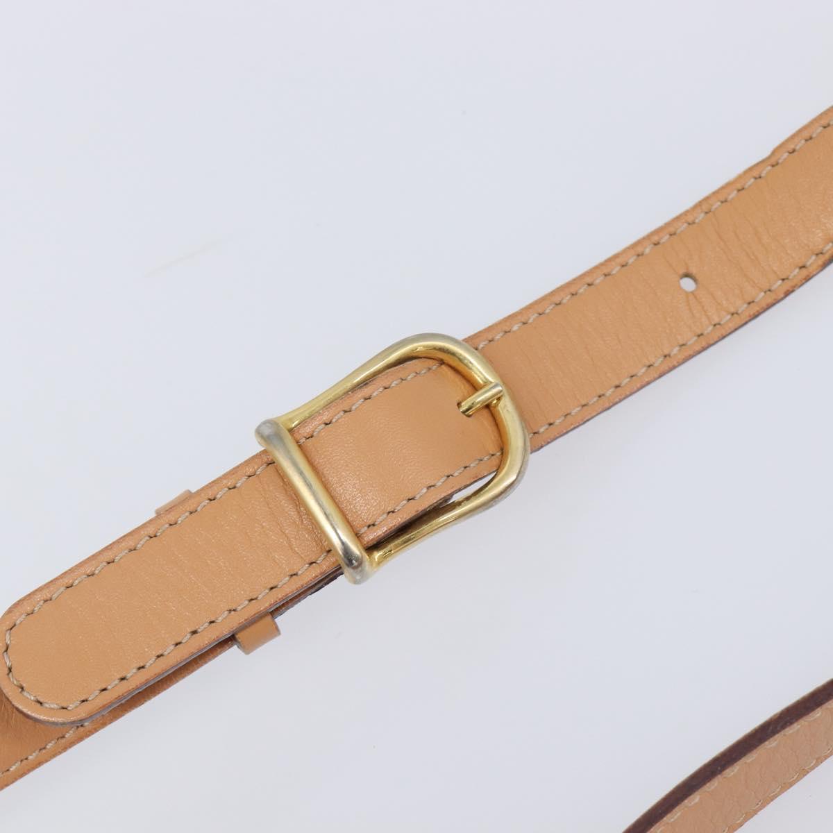 CELINE Macadam Canvas Shoulder Bag PVC Leather Brown Gold Auth 205135V