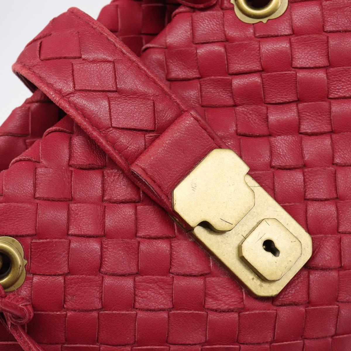 BOTTEGA VENETA INTRECCIATO Hand Bag Leather Pink Gold Auth 205138