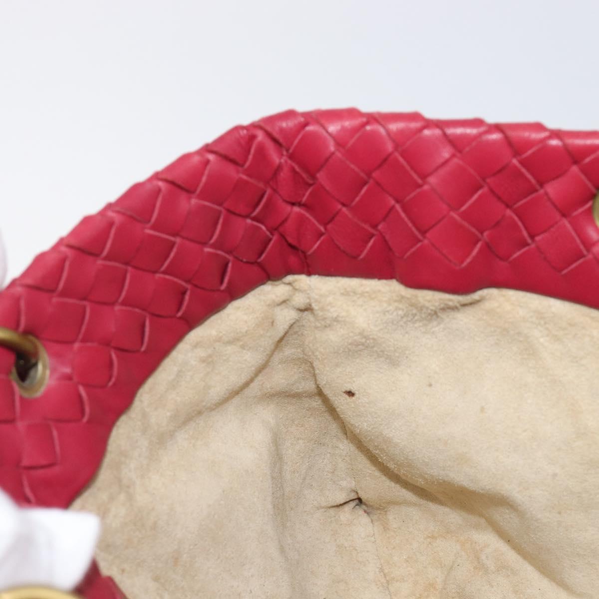 BOTTEGA VENETA INTRECCIATO Hand Bag Leather Pink Gold Auth 205138