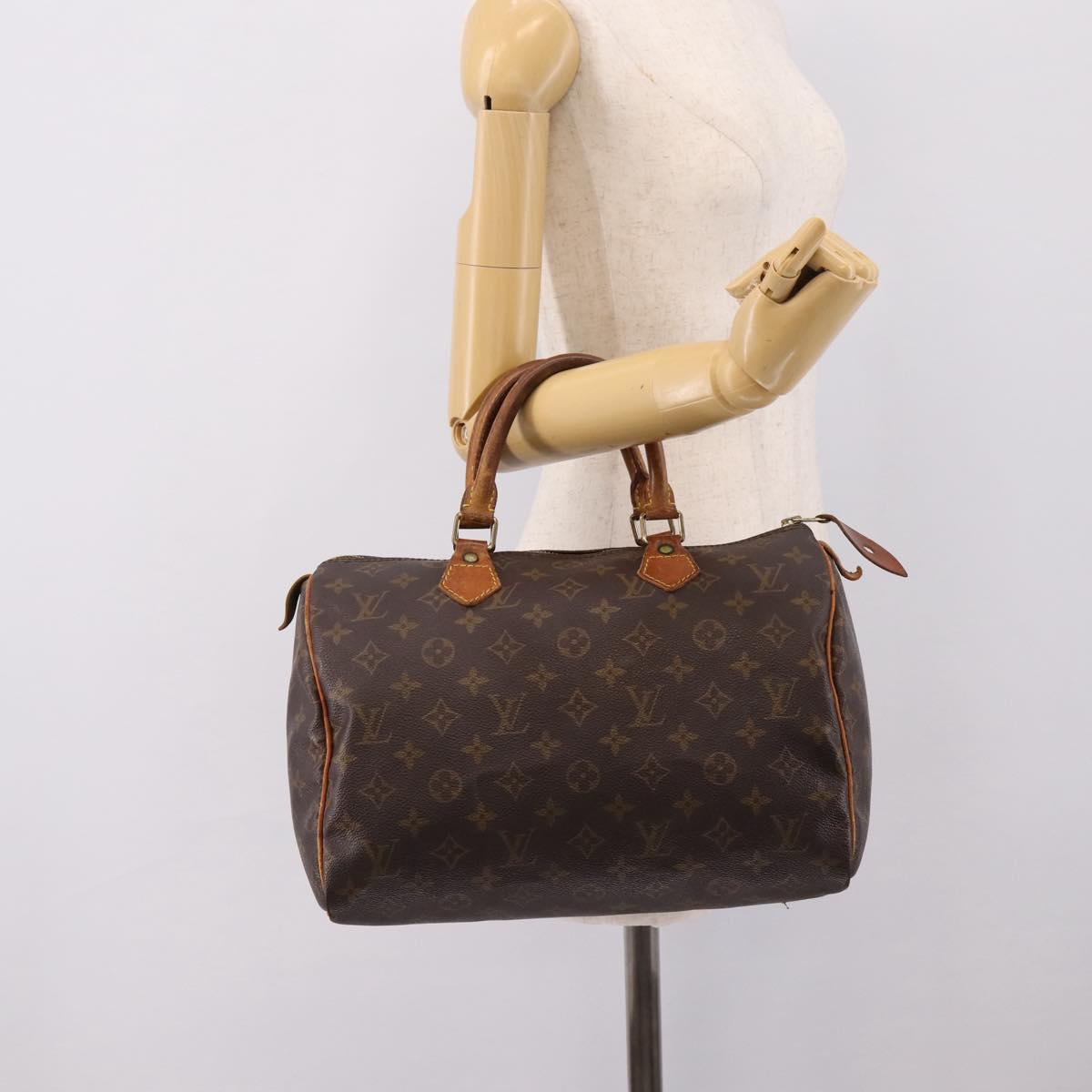 LOUIS VUITTON Monogram Speedy 30 Hand Bag M41526 LV Auth 205139