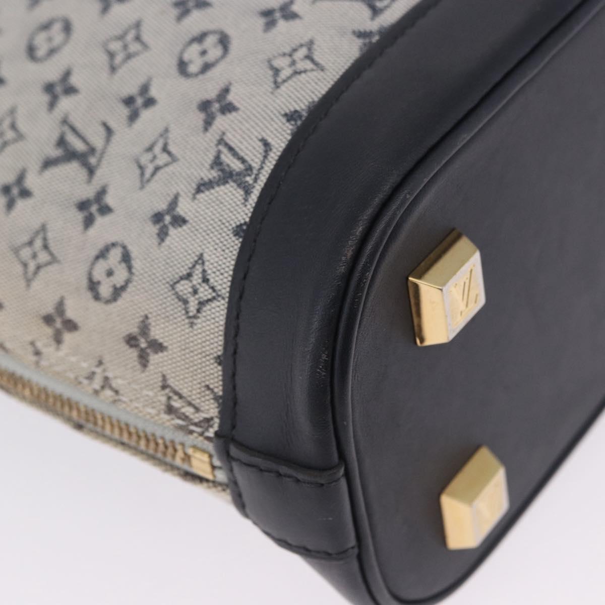 LOUIS VUITTON Monogram Mini Alma Haut Hand Bag Blue M92202 LV Auth 205142
