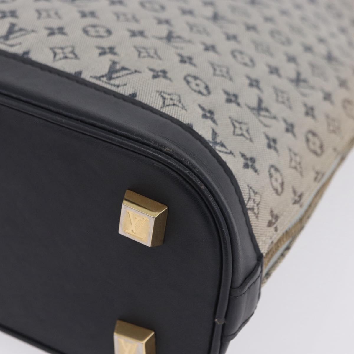 LOUIS VUITTON Monogram Mini Alma Haut Hand Bag Blue M92202 LV Auth 205142