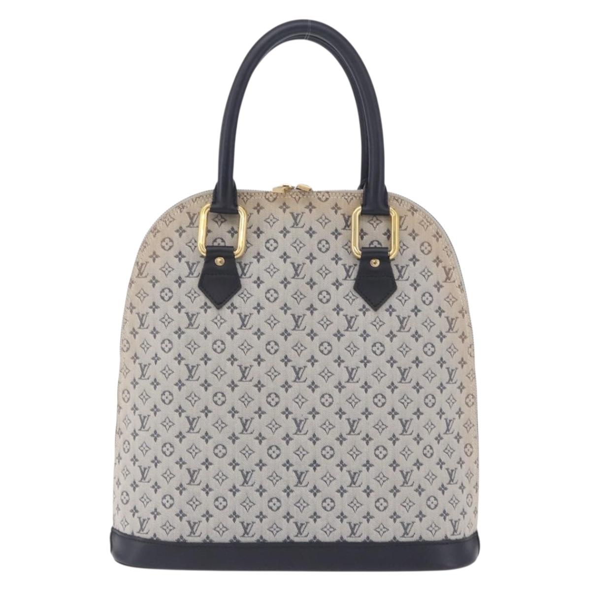 LOUIS VUITTON Monogram Mini Alma Haut Hand Bag Blue M92202 LV Auth 205142
