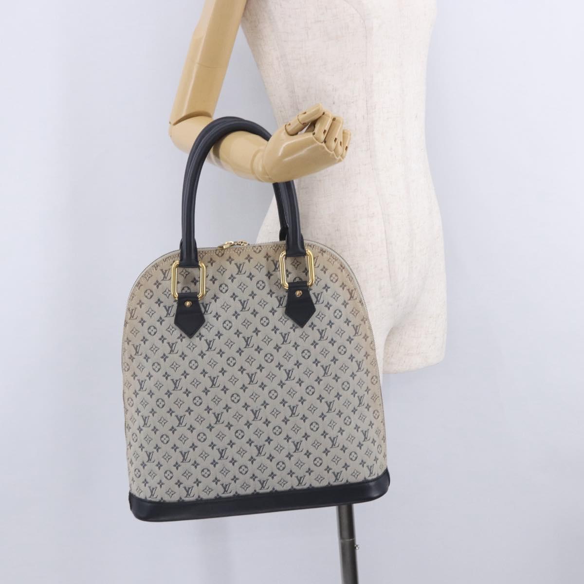 LOUIS VUITTON Monogram Mini Alma Haut Hand Bag Blue M92202 LV Auth 205142