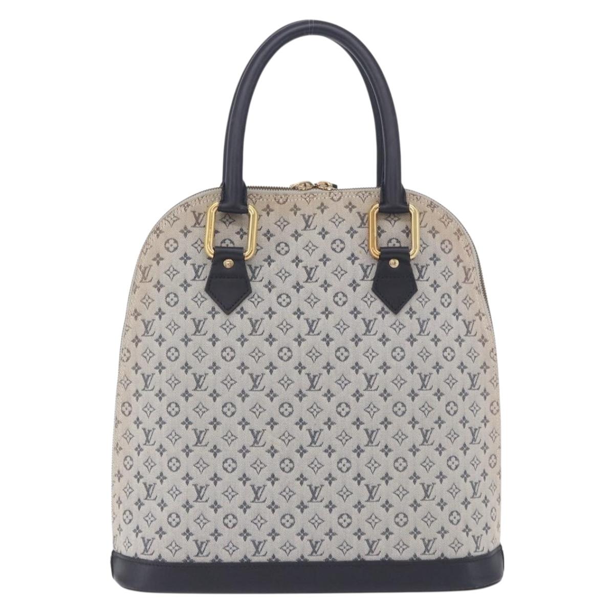 LOUIS VUITTON Monogram Mini Alma Haut Hand Bag Blue M92202 LV Auth 205142