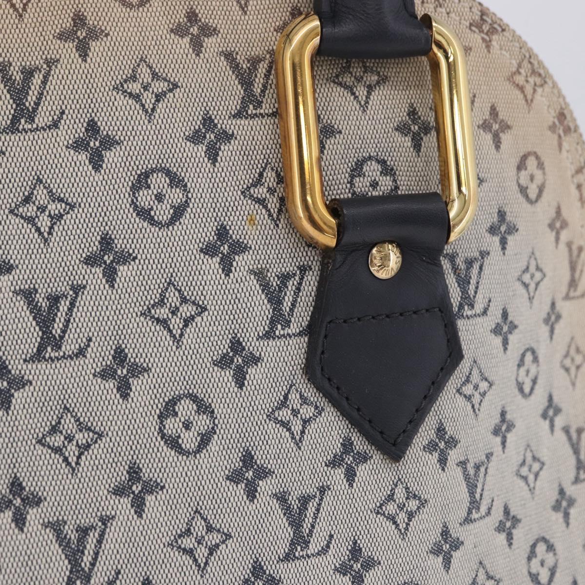 LOUIS VUITTON Monogram Mini Alma Haut Hand Bag Blue M92202 LV Auth 205142