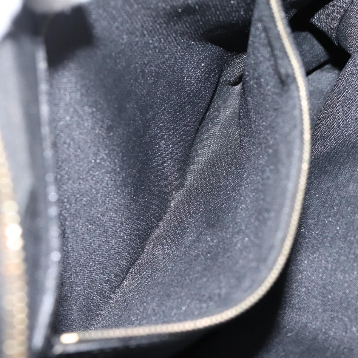 FENDI Pecan Canvas Hand Bag 2way Black Gold Auth 205145