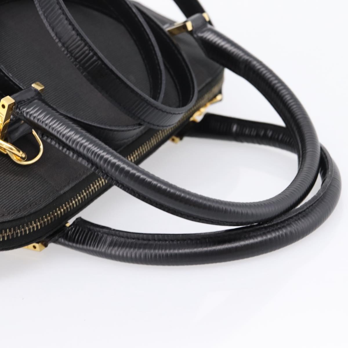 FENDI Pecan Canvas Hand Bag 2way Black Gold Auth 205145