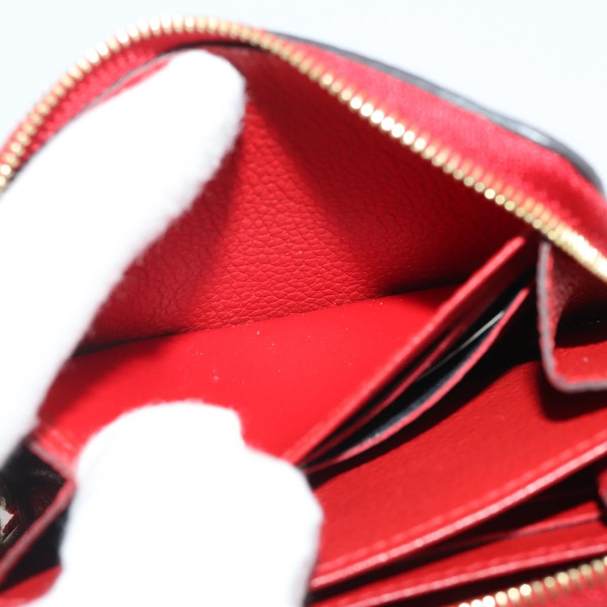 LOUIS VUITTON Monogram Empreinte Zippy Coin Purse Wallet Red M63696 Auth 205146M