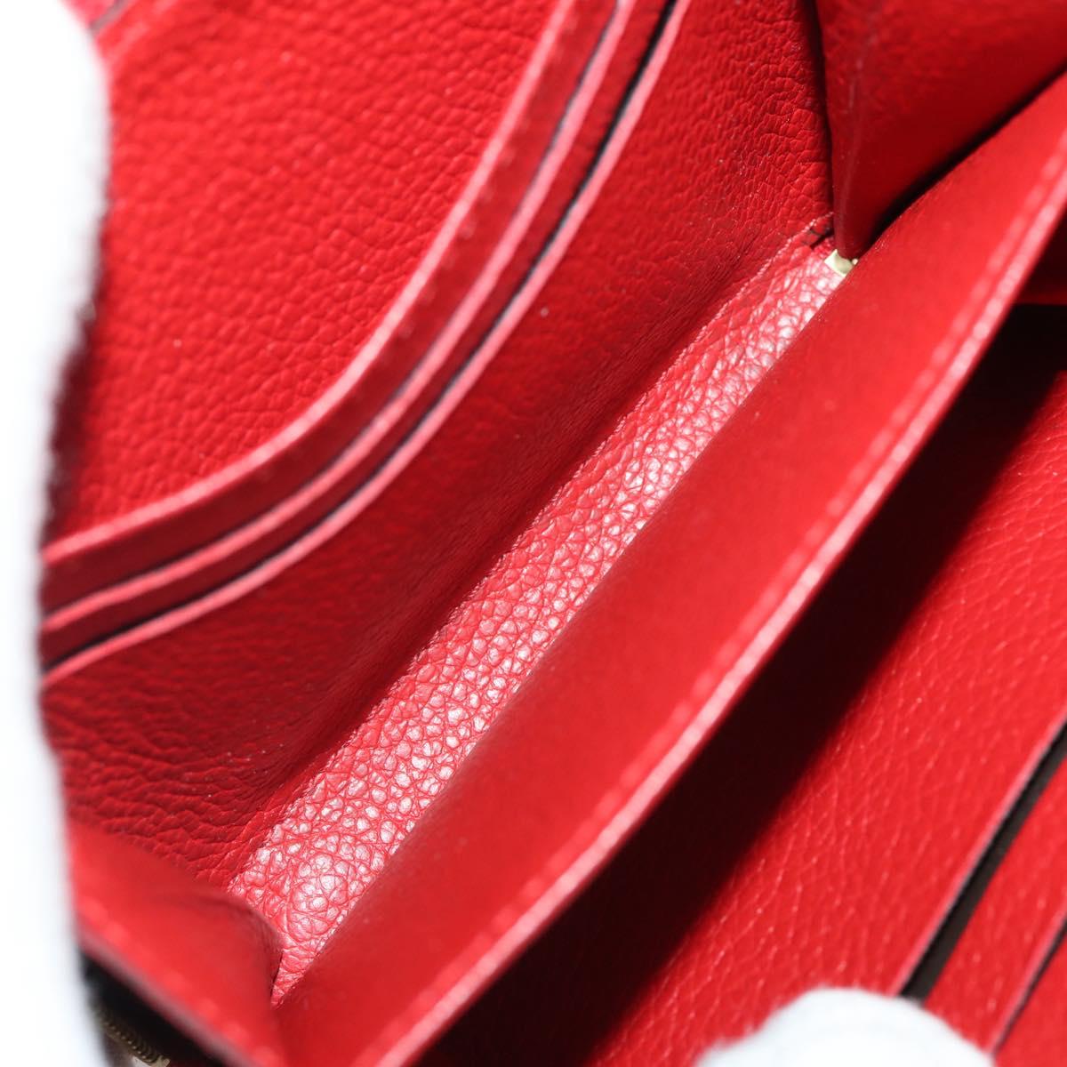 LOUIS VUITTON Monogram Empreinte Zippy Coin Purse Wallet Red M63696 Auth 205146M