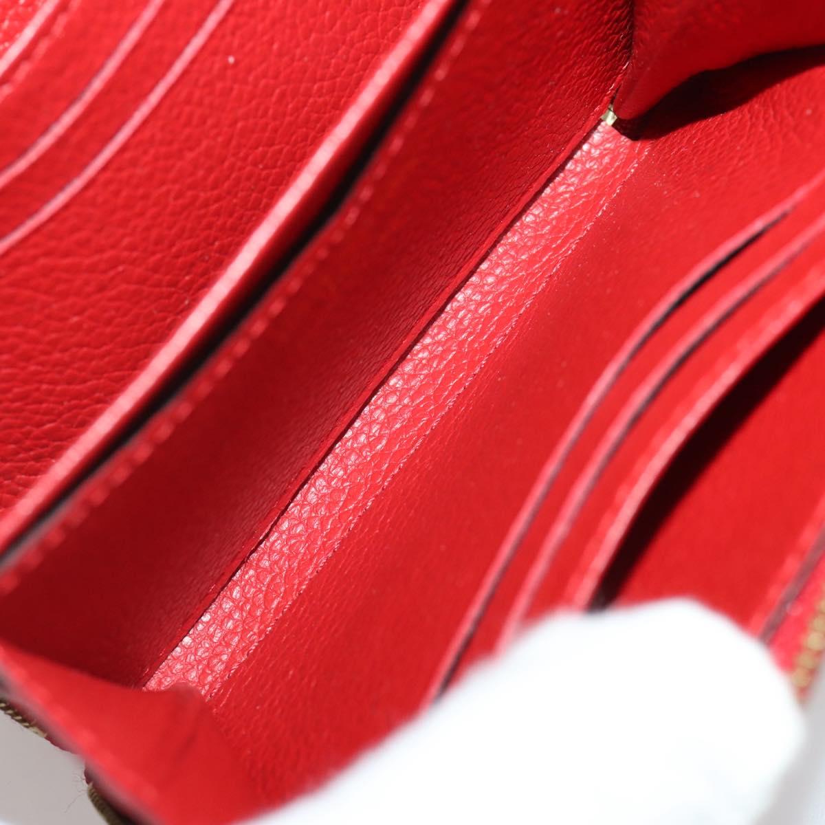 LOUIS VUITTON Monogram Empreinte Zippy Coin Purse Wallet Red M63696 Auth 205146M