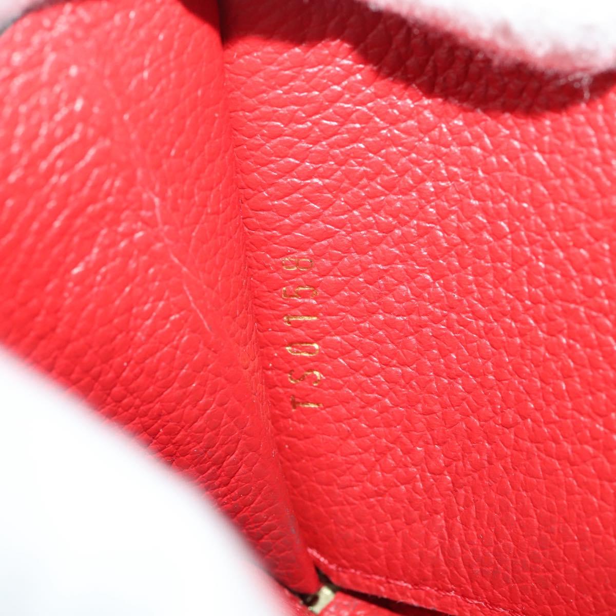 LOUIS VUITTON Monogram Empreinte Zippy Coin Purse Wallet Red M63696 Auth 205146M