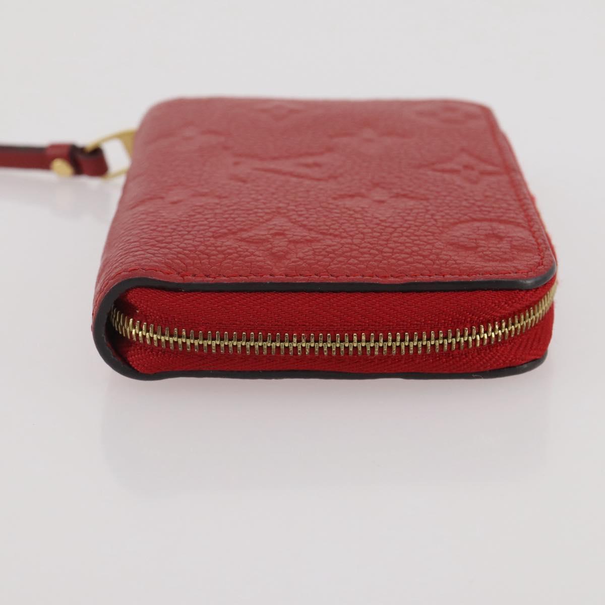 LOUIS VUITTON Monogram Empreinte Zippy Coin Purse Wallet Red M63696 Auth 205146M
