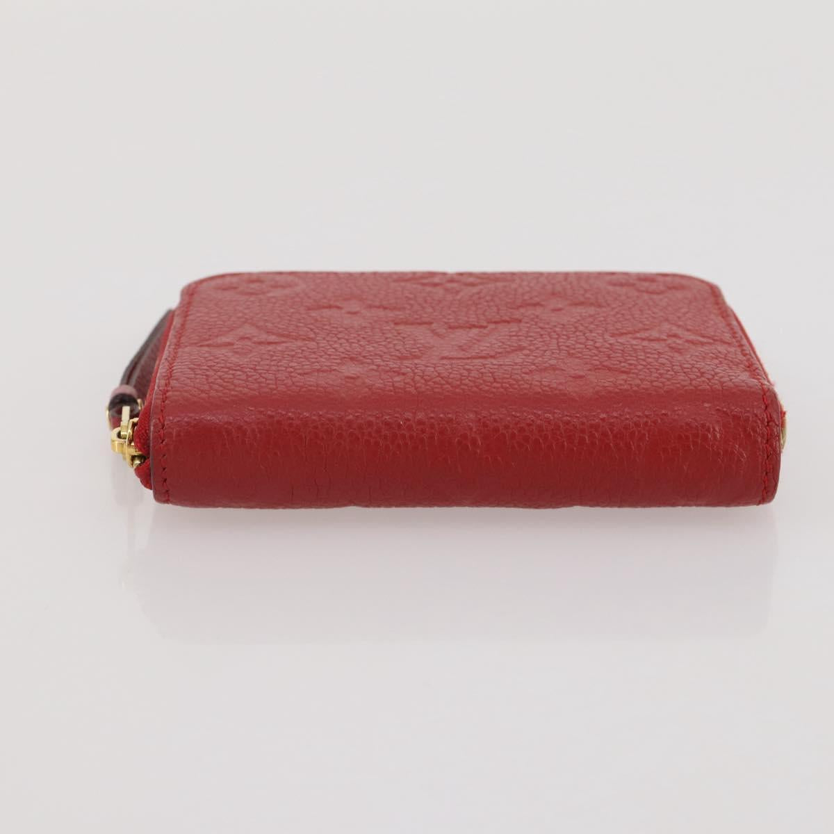 LOUIS VUITTON Monogram Empreinte Zippy Coin Purse Wallet Red M63696 Auth 205146M