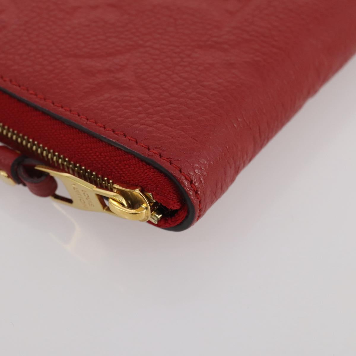 LOUIS VUITTON Monogram Empreinte Zippy Coin Purse Wallet Red M63696 Auth 205146M