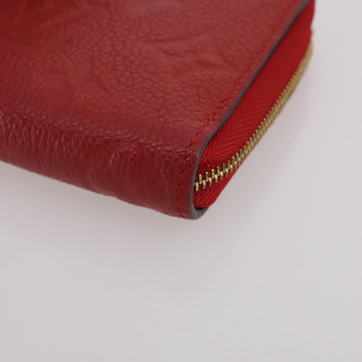 LOUIS VUITTON Monogram Empreinte Zippy Coin Purse Wallet Red M63696 Auth 205146M