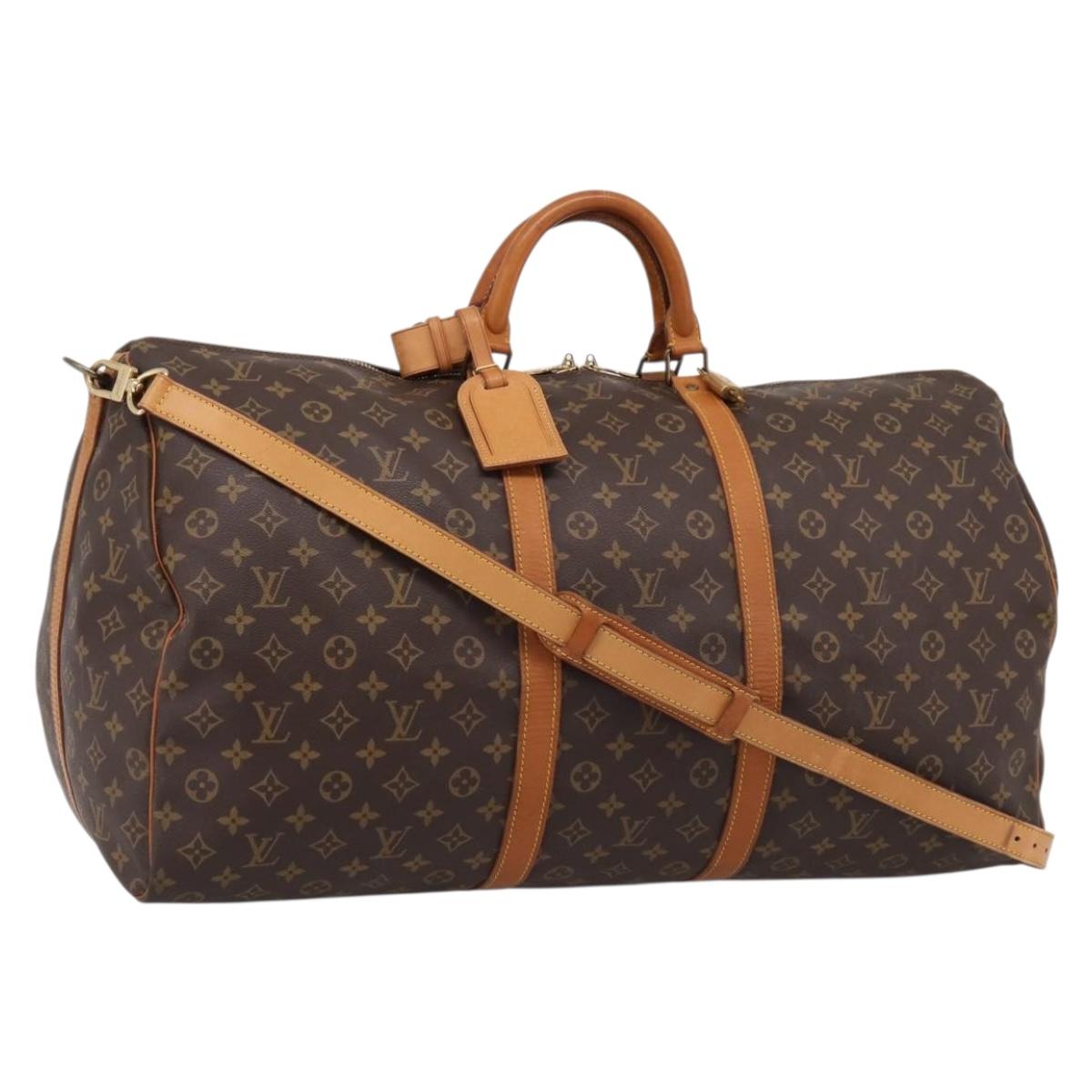 LOUIS VUITTON Monogram Keepall Bandouliere 60 Boston Bag M41412 LV Auth 205147V