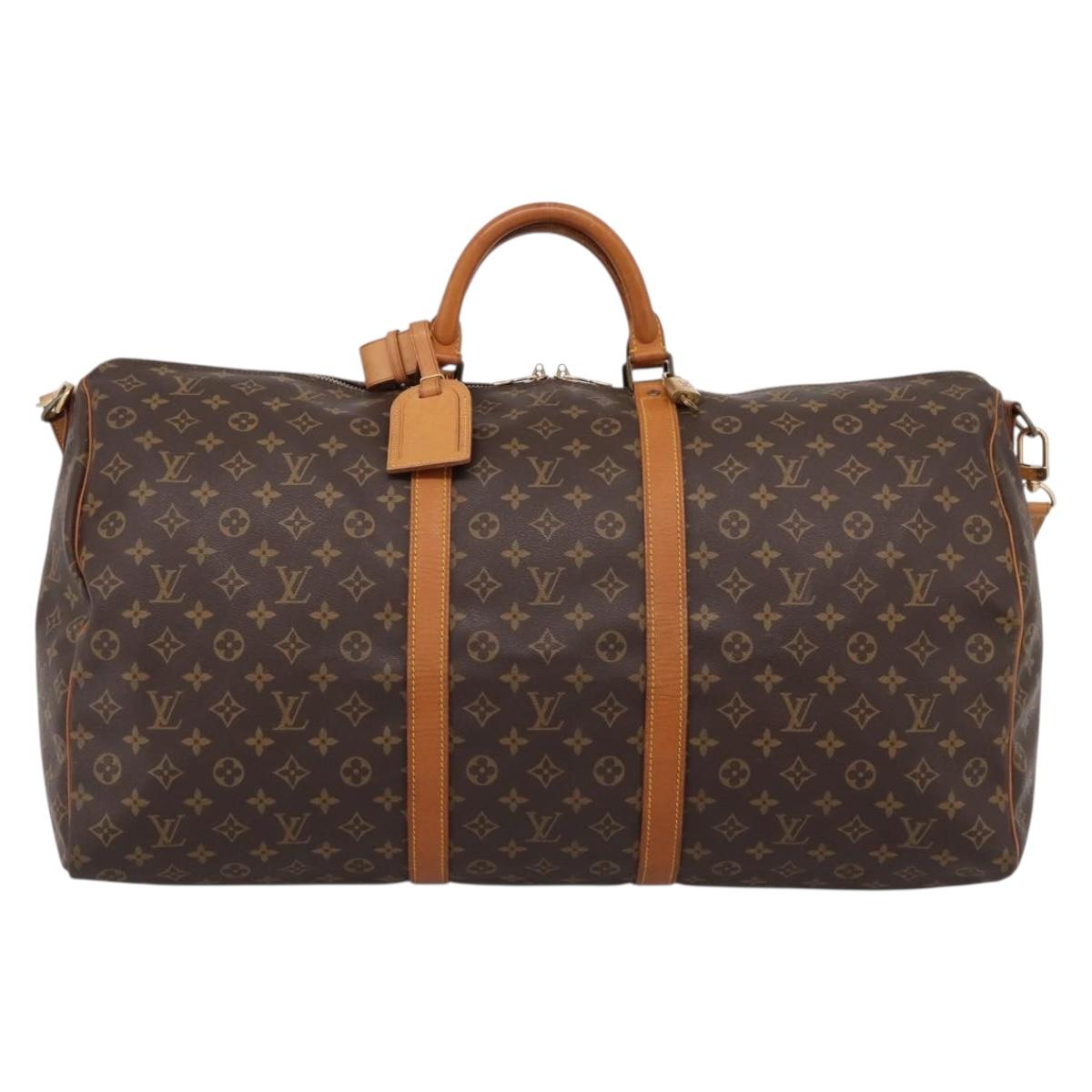 LOUIS VUITTON Monogram Keepall Bandouliere 60 Boston Bag M41412 LV Auth 205147V