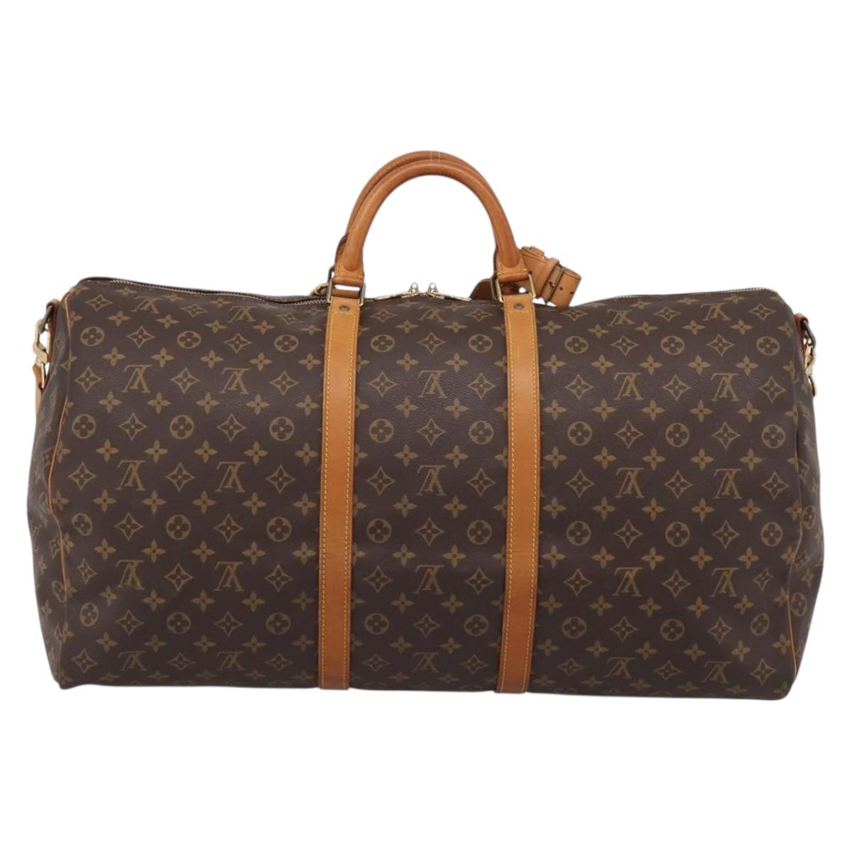 LOUIS VUITTON Monogram Keepall Bandouliere 60 Boston Bag M41412 LV Auth 205147V