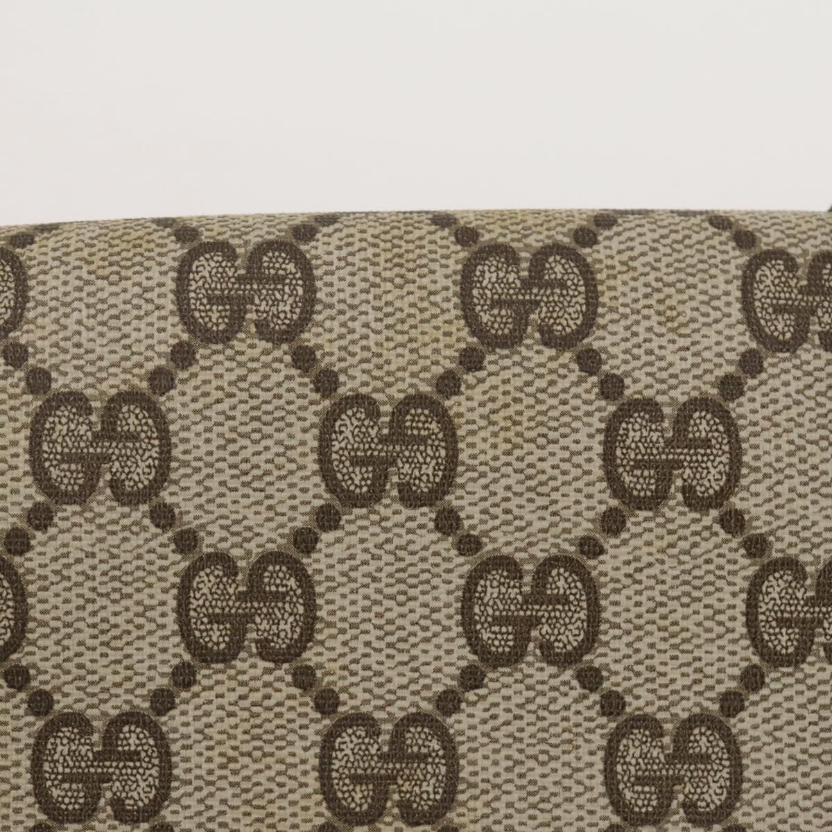 GUCCI GG Supreme Web Sherry Line Bag PVC Beige Gold 37 014 3087 Auth 205150A