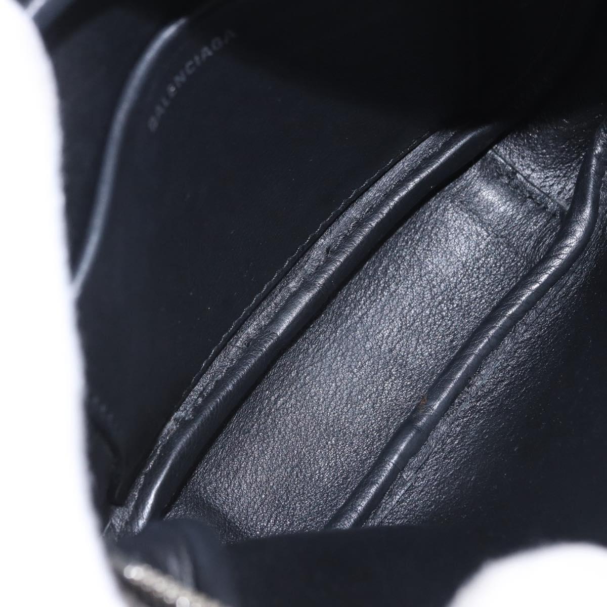BALENCIAGA Everyday Camera Bag XS Leather Black Silver 489809 Auth 205151V
