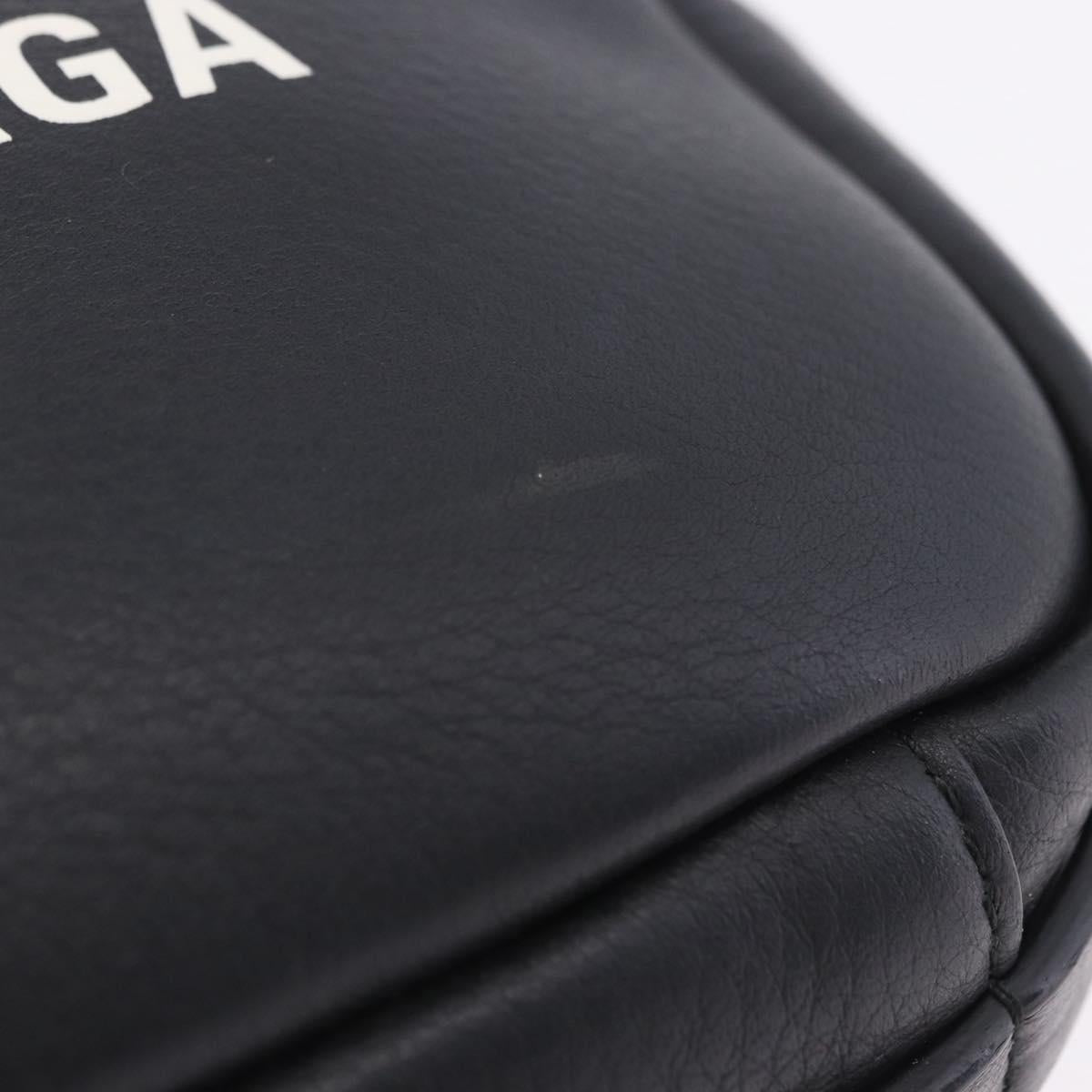 BALENCIAGA Everyday Camera Bag XS Leather Black Silver 489809 Auth 205151V