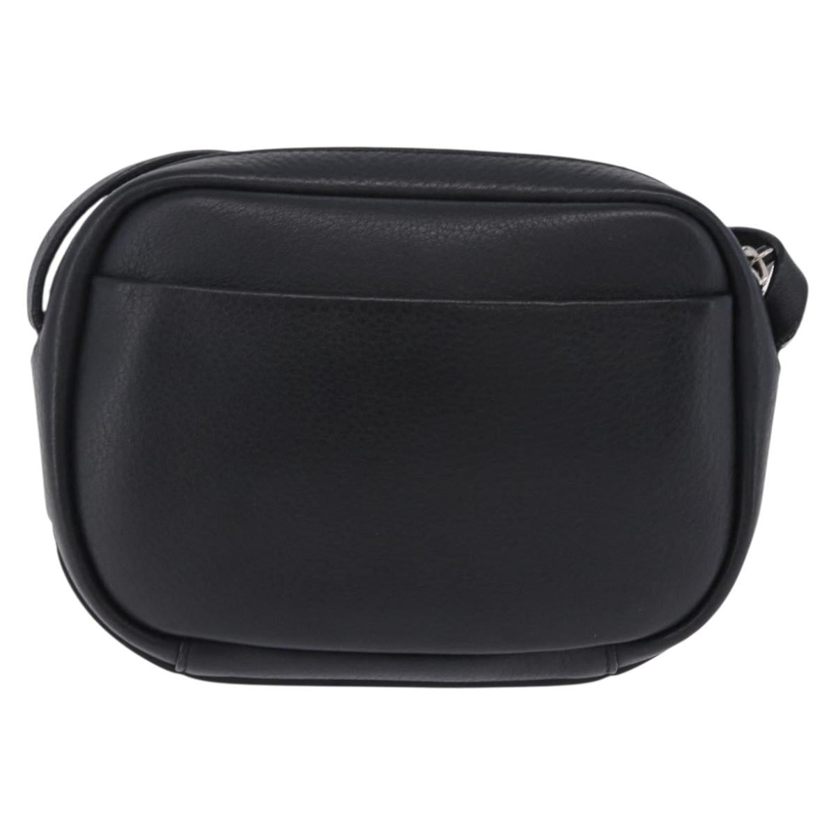 BALENCIAGA Everyday Camera Bag XS Leather Black Silver 489809 Auth 205151V