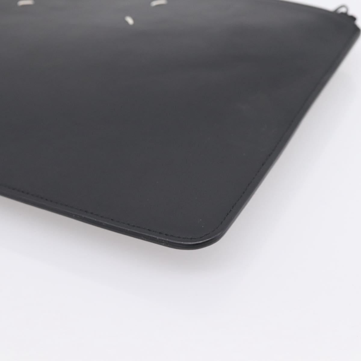 Maison Margiela Clutch Bag Leather Black Auth 205155A