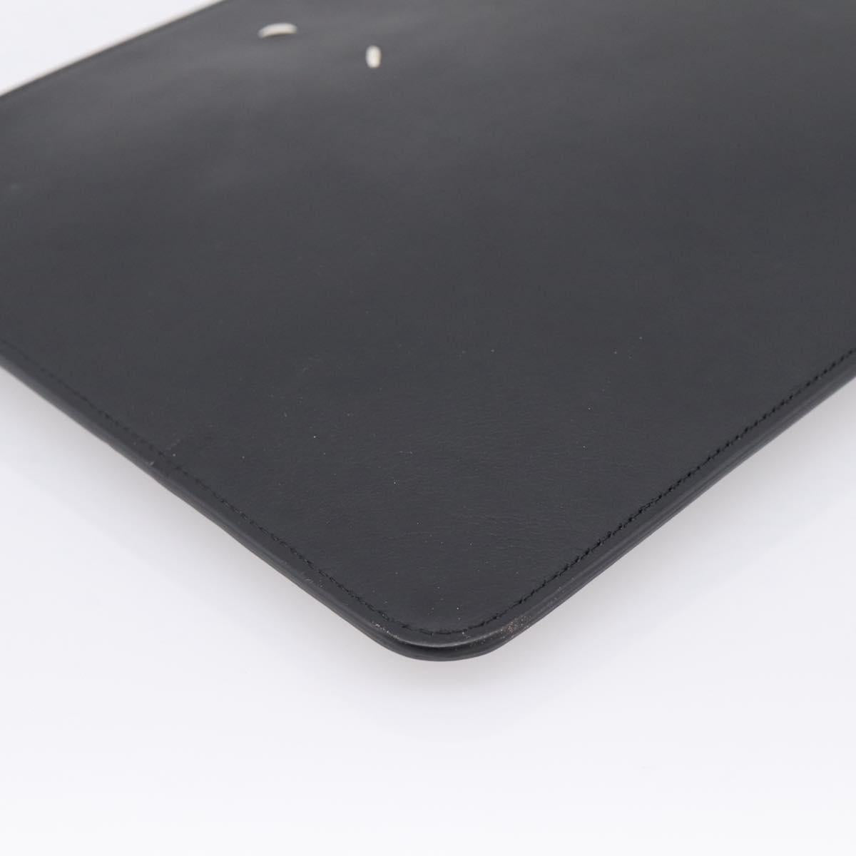 Maison Margiela Clutch Bag Leather Black Auth 205155A