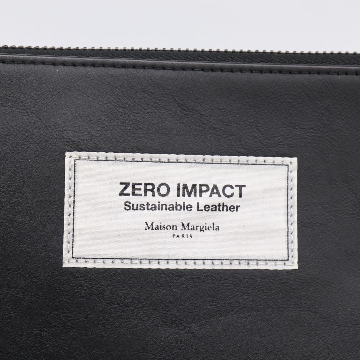 Maison Margiela Clutch Bag Leather Black Auth 205155A