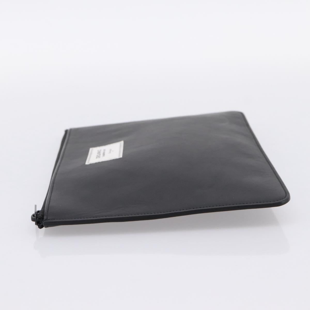 Maison Margiela Clutch Bag Leather Black Auth 205155A