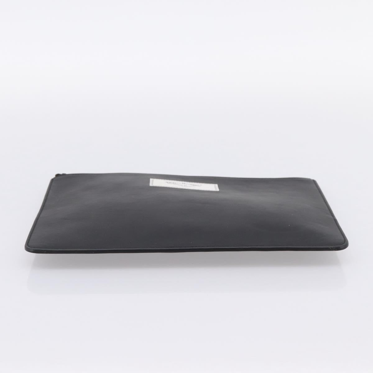 Maison Margiela Clutch Bag Leather Black Auth 205155A