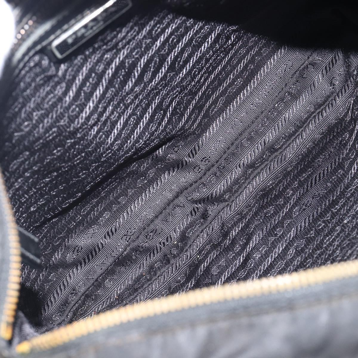 PRADA Shoulder Bag Nylon Black Silver Auth 205158